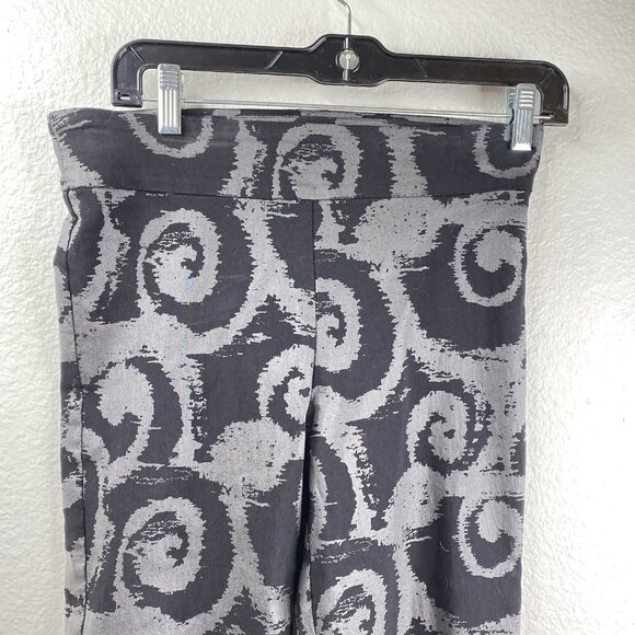 Krazy Larry Women's Black Pants Stretch Size 10 Swirl Pattern Unique - Picture 4 of 8